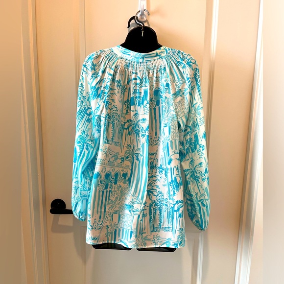 Lilly Pulitzer Elsa Top resort White La Via Loca Blouse - Picture 2 of 5